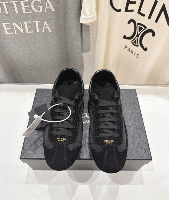 Prada Suede Upper Non Slip Lace Up Casual Sneakers