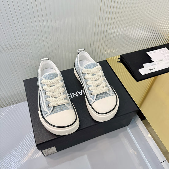 Chanel Two-tone Casual Sneakers Denim Leather Upper Comfortable Sole