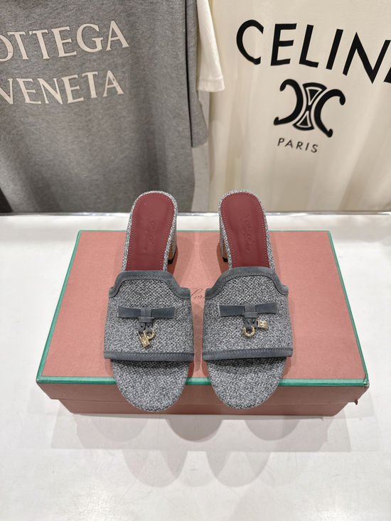 Loro Piana Minimalist Linen Flat Slippers Soft Silk Insole