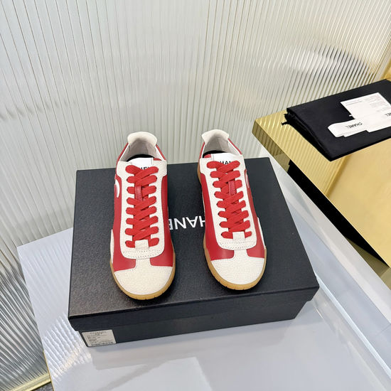 Chanel Two Tone Thick Sole Casual Leather Sneakers