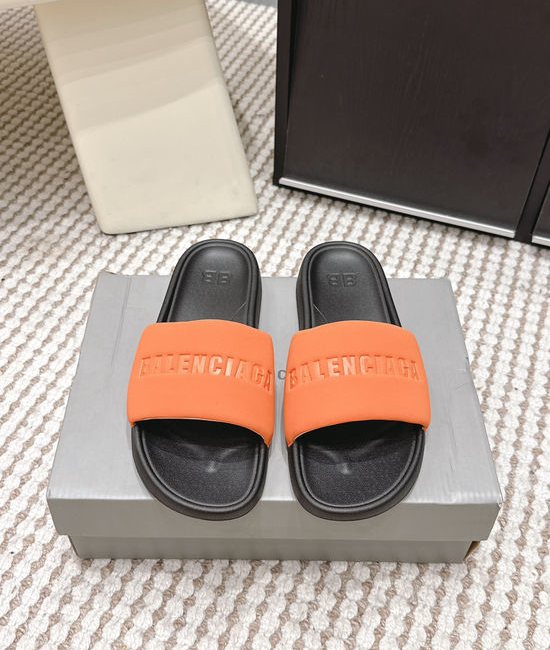 Balenciaga Black Fabric Upper White Sole Comfortable Daily Slides