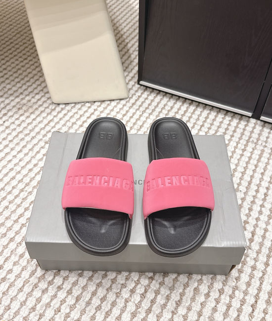 Balenciaga Rubber Sole Soft Fabric Upper Casual Slip-on Slides