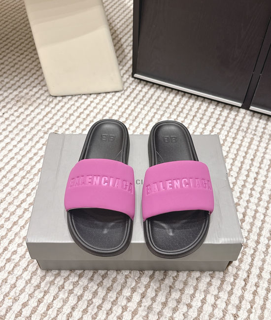 Balenciaga Rubber Sole Soft Fabric Upper Casual Slip-on Slides
