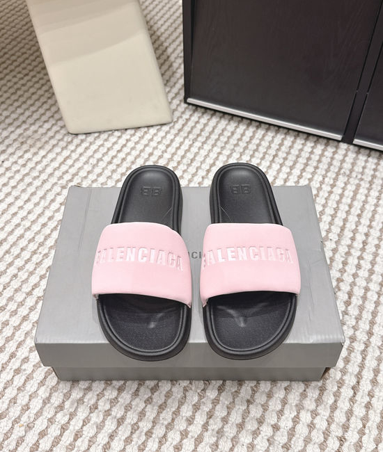 Balenciaga Rubber Sole Soft Fabric Upper Casual Slip-on Slides