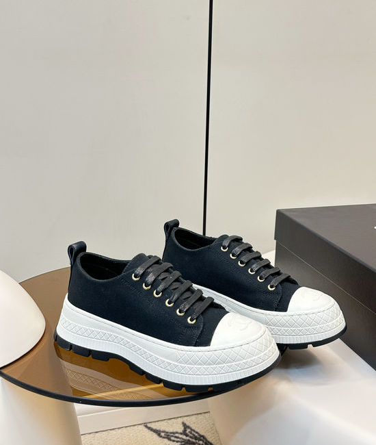 Chanel Durable Canvas Non-slip Platform Casual Shoes
