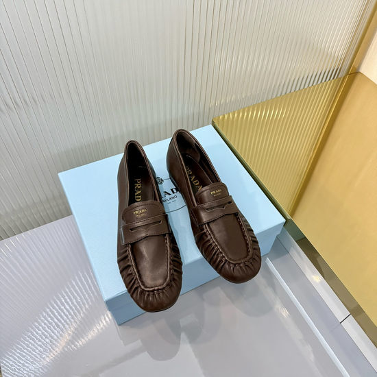 Prada Triangle Logo Mule Slip On Loafer Slides