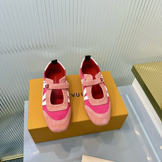 Louis Vuitton LV Mixed Material Ballet Style Comfortable Casual Sneakers
