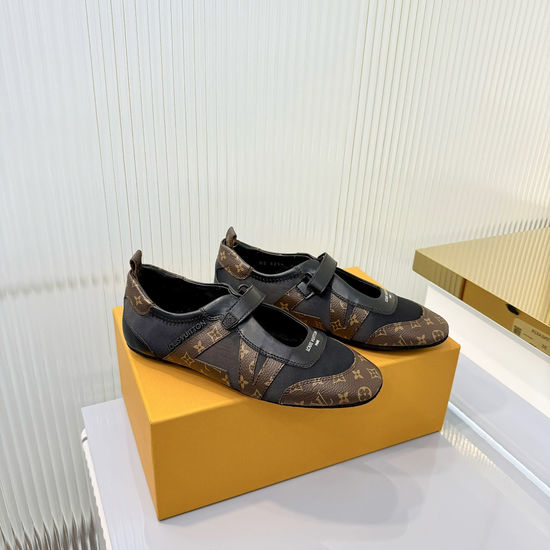 Louis Vuitton LV Mixed Material Ballet Style Comfortable Casual Sneakers