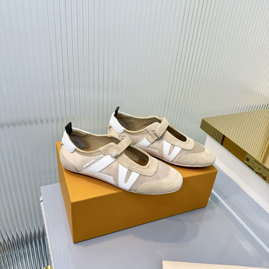Louis Vuitton LV Mixed Material Ballet Style Comfortable Casual Sneakers