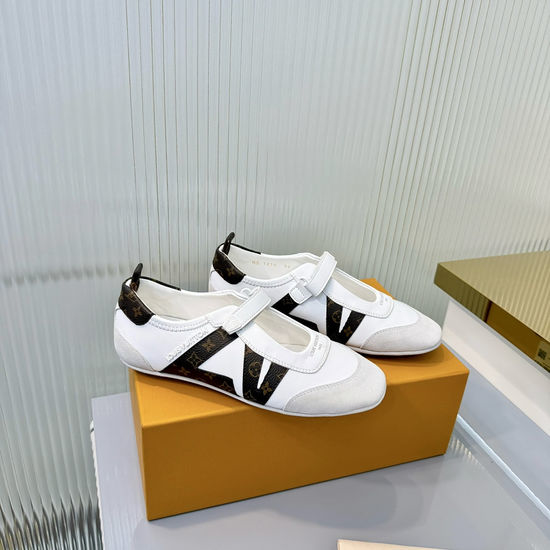 Louis Vuitton LV Mixed Material Ballet Style Comfortable Casual Sneakers