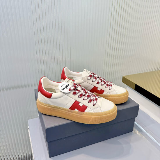 Hogan Cushioned Leather Platform Casual Comfort Shoes