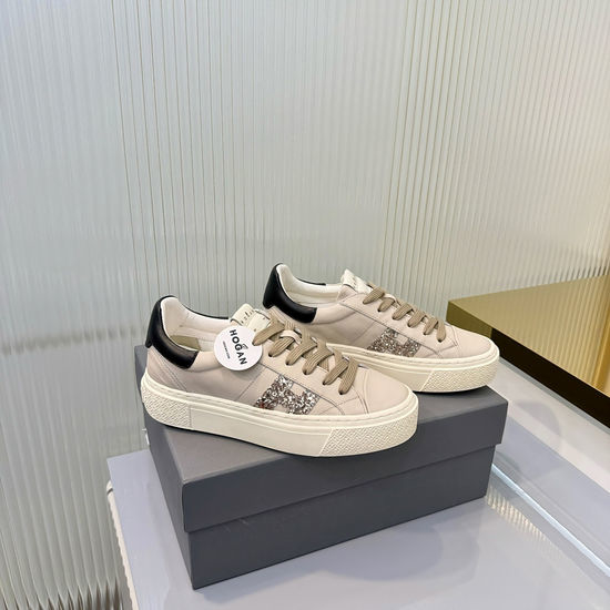 Hogan Cushioned Leather Platform Casual Comfort Shoes