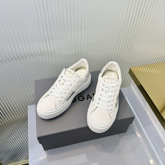 Hogan Cushioned Leather Platform Casual Comfort Shoes