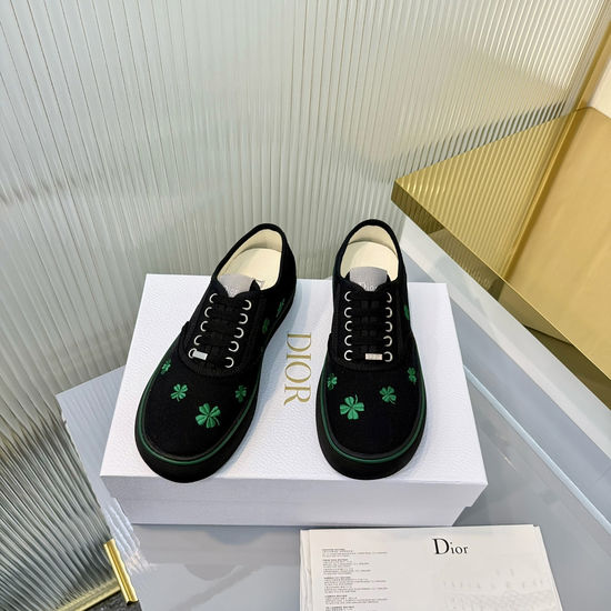 Christian Dior Vintage Printed Canvas Lace-up Casual Sneakers