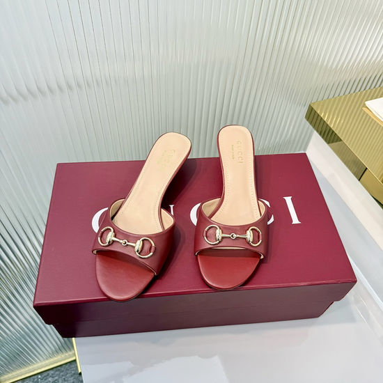 Gucci Classic Buckle Decor Canvas Comfortable Low Heel Sandals