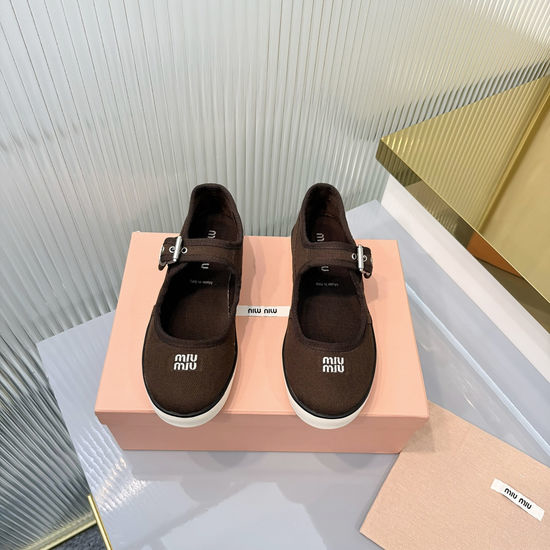 Miu Miu Thick Sole Canvas Casual Sneakers With Logo Accents