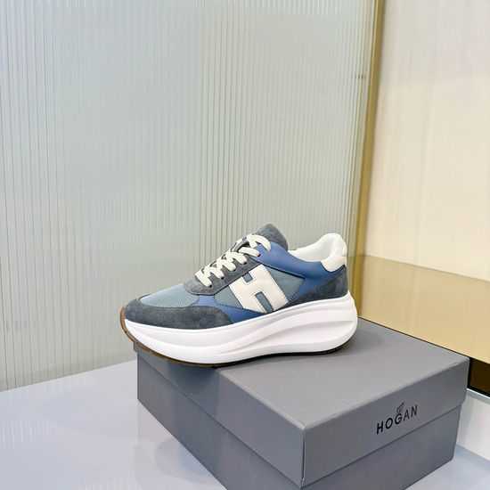 Hogan Leather Thick Sole Comfortable Casual Sneakers