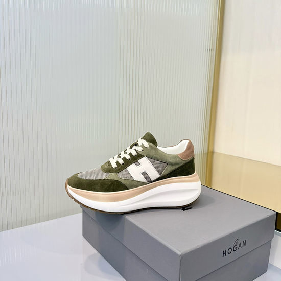 Hogan Leather Thick Sole Comfortable Casual Sneakers