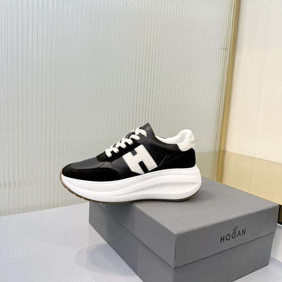 Hogan Leather Thick Sole Comfortable Casual Sneakers