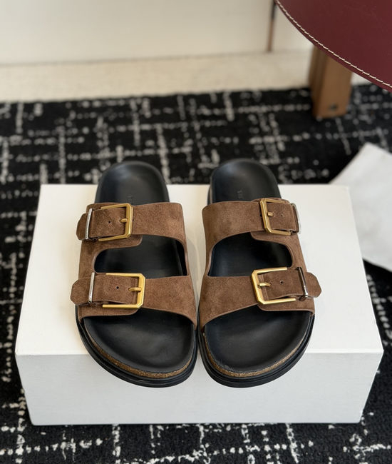 The Row Minimalist Textured Flat Slippers Soft Premium Upper