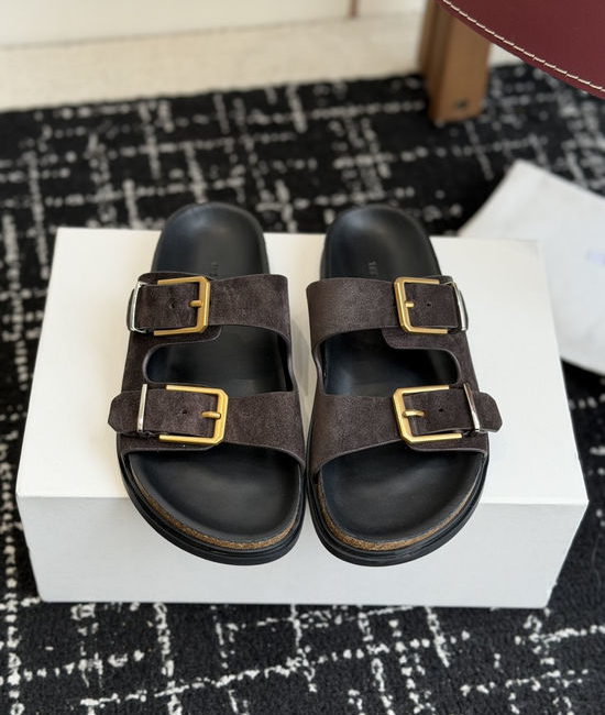 The Row Minimalist Textured Flat Slippers Soft Premium Upper