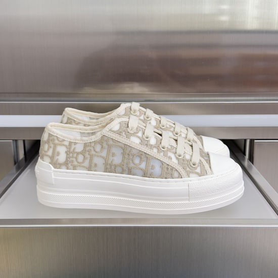 Christian Dior Embroidered Pattern Platform Canvas Casual Walking Sneakers
