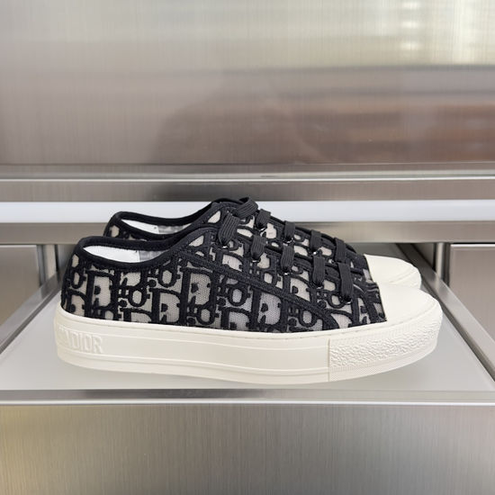 Christian Dior Embroidered Pattern Platform Canvas Casual Walking Sneakers