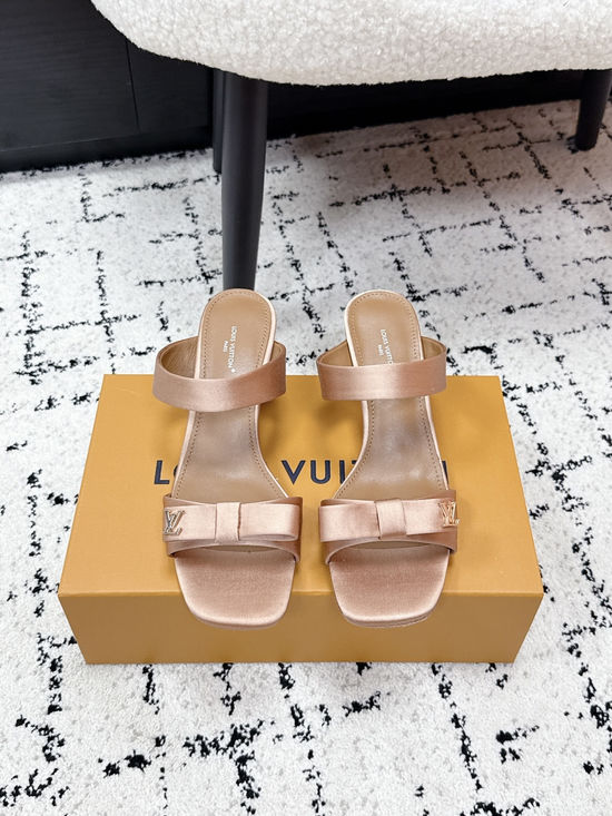 Louis Vuitton Square Toe Low Heel Slide Sandals