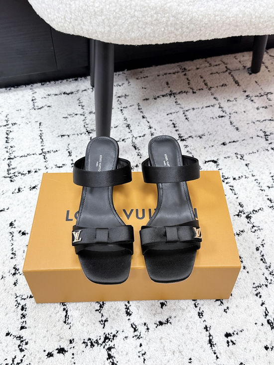 Louis Vuitton Square Toe Low Heel Slide Sandals