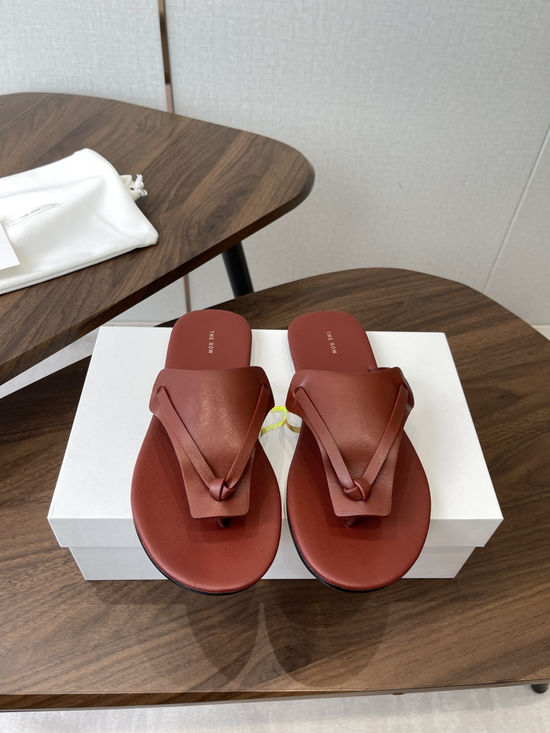 The Row Minimalist Genuine Leather Soft Comfortable Slides