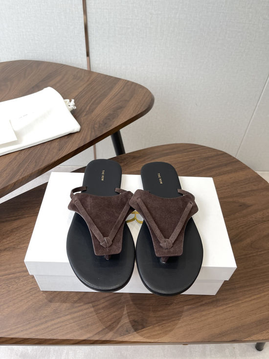 The Row Minimalist Genuine Leather Soft Comfortable Slides