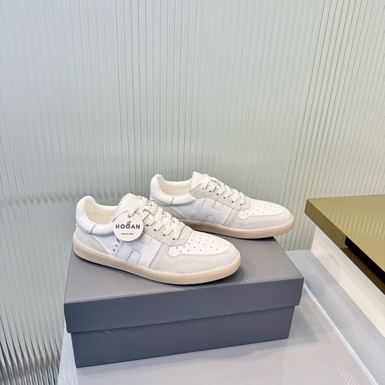 Hogan Premium Leather Casual Sneakers with Non-Slip Outsole
