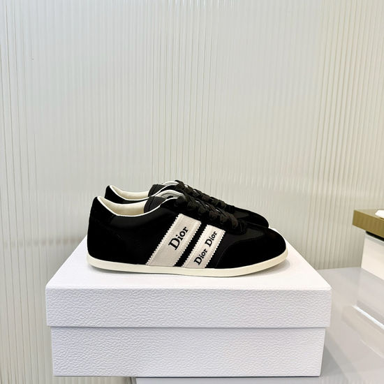 Christian Dior Casual Suede Stitched Sneakers Non-slip Rubber Sole