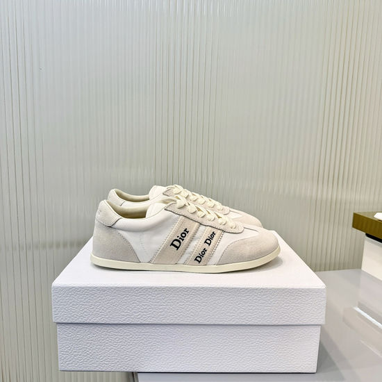 Christian Dior Casual Suede Stitched Sneakers Non-slip Rubber Sole