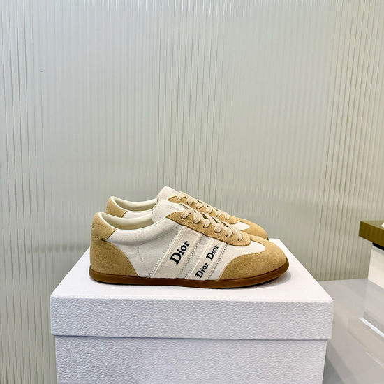Christian Dior Casual Suede Stitched Sneakers Non-slip Rubber Sole