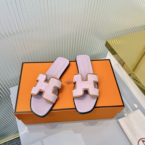 Hermes Premium Woven Slide Sandals with Luxe Details
