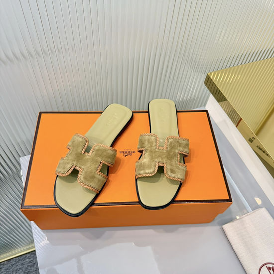 Hermes Premium Woven Slide Sandals with Luxe Details