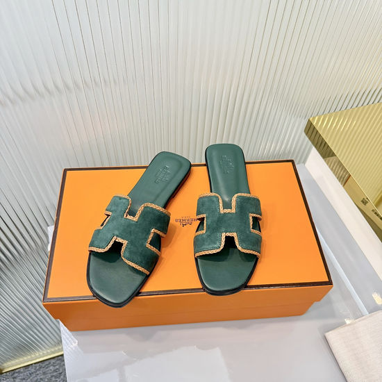 Hermes Premium Woven Slide Sandals with Luxe Details