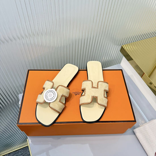 Hermes Premium Woven Slide Sandals with Luxe Details