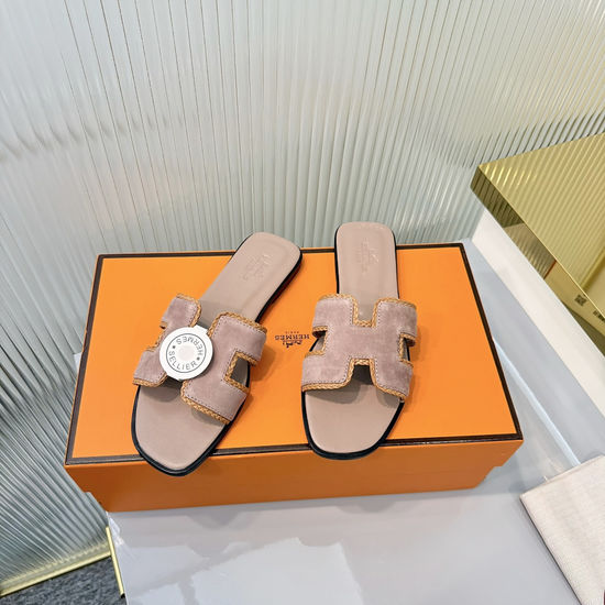 Hermes Premium Woven Slide Sandals with Luxe Details