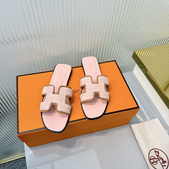 Hermes Premium Woven Slide Sandals with Luxe Details
