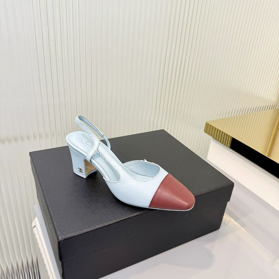 Chanel Timeless Slingback Mid Heel Premium Leather Shoes