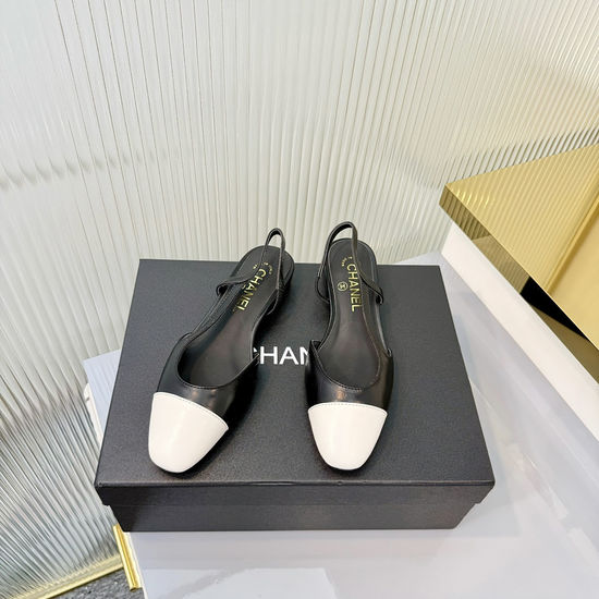 Chanel Elegant Slingback Flat Soft Leather Casual Shoes