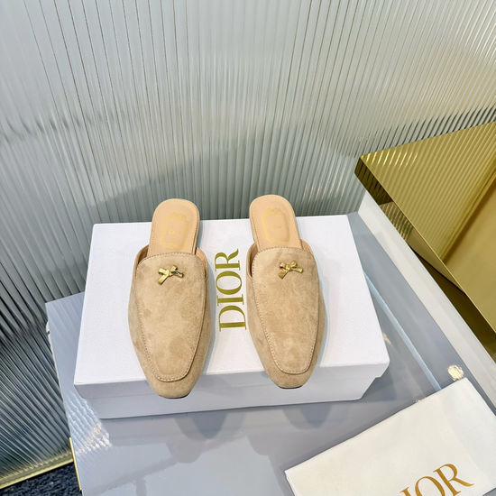 Christian Dior CD Casual Flat Slides Soft Comfortable Versatile Daily Footwear