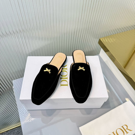 Christian Dior CD Casual Flat Slides Soft Comfortable Versatile Daily Footwear