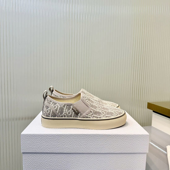 Christian Dior CD Vintage Printed Lace Canvas Casual Comfortable Sneakers