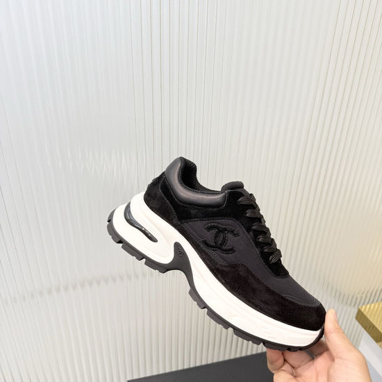 Chanel Custom-made Panda Color Leather Sneakers