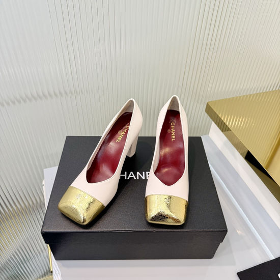 Chanel Classic High Heel Leather Ballet Dress Shoes