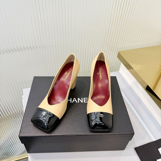 Chanel Classic High Heel Leather Ballet Dress Shoes
