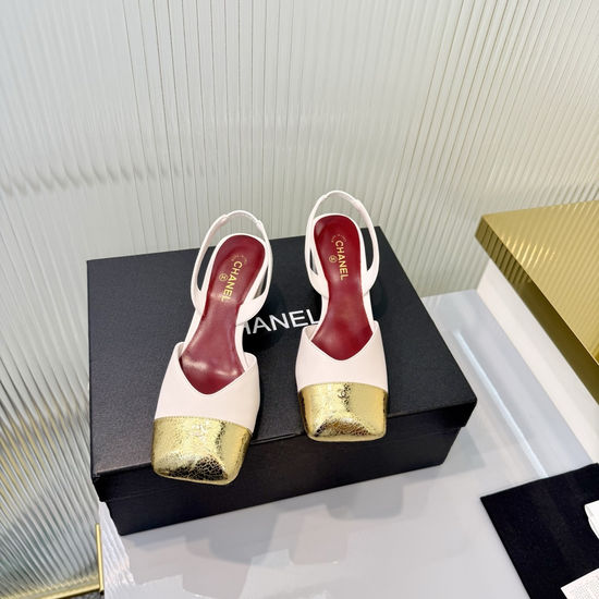 Chanel Classic Mid Heel Leather Ballet Dress Shoes